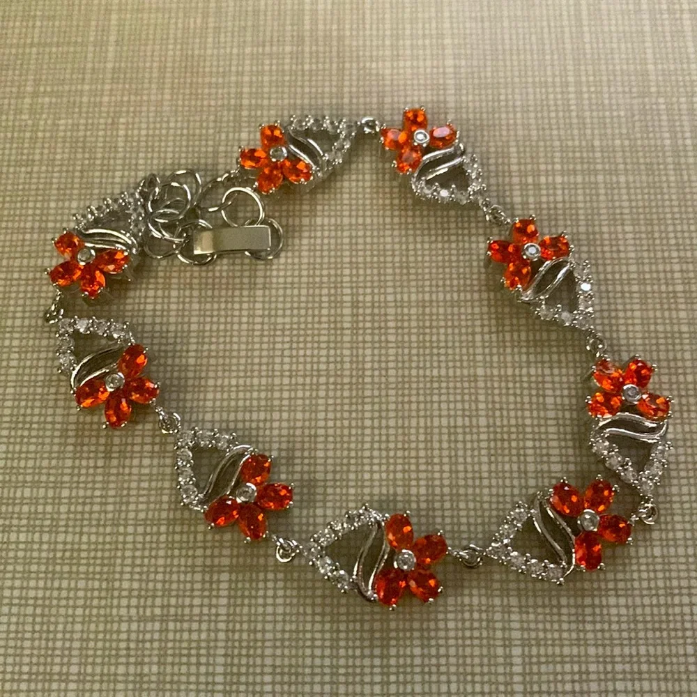 New delicate Orange Spessartine Cz’s Bracelet